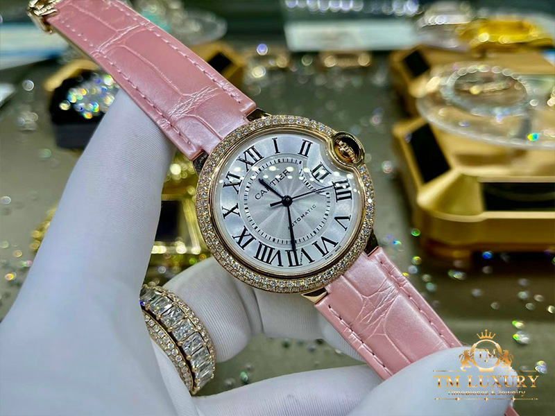 CARTIER NỮ 34 MM VÀNG KHỐI 18K KIM CƯƠNG THIÊN NHIÊN CHẾ TÁC