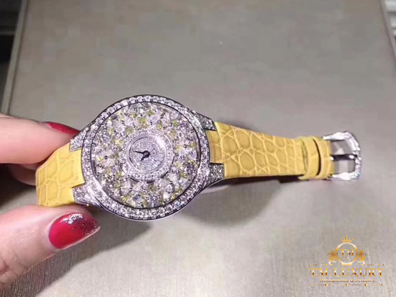 CHOPARD NỮ VÀNG TRẮNG 18K CHẾ TÁC KIM CƯƠNG THIÊN NHIÊN