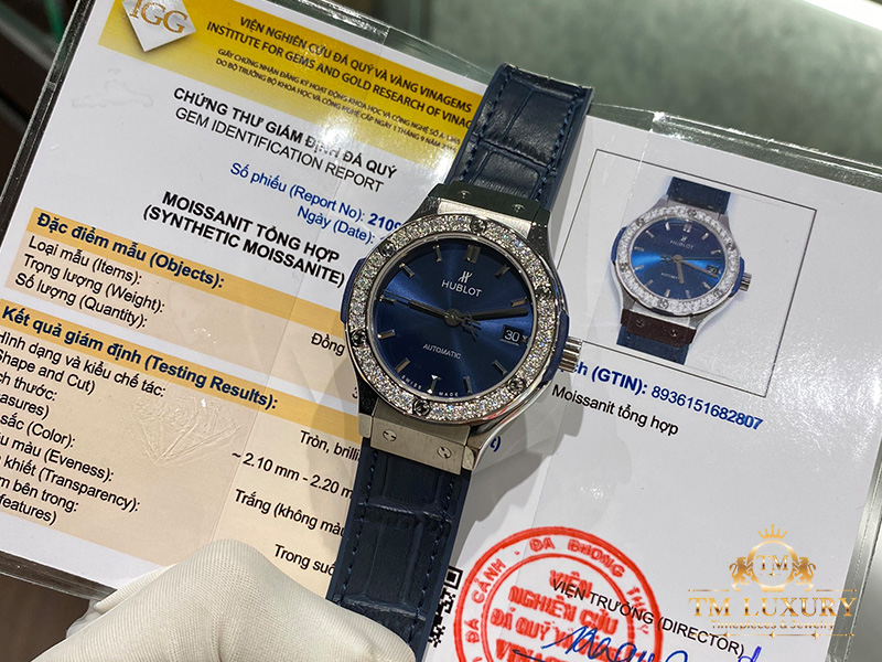 HUBLOT CLASSIC FUSION NỮ 34 MM BLUE NAVY DIAMOND REP 1:1