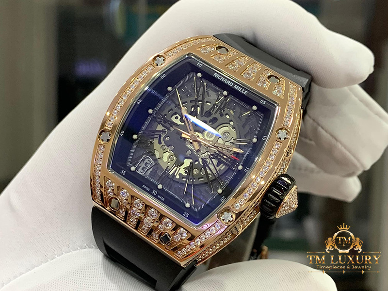 Richard Mille Rose Gold Full Diamond Replica 1:1