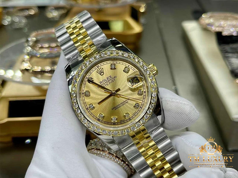 ROLEX DATE JUST 126334 CHAMPGANE KIM CƯƠNG THIÊN NHIÊN