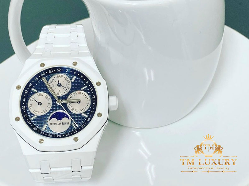 Đồng Hồ Audemars Piguet Royal Oak Perpetual Calendar White Ceramic 26579