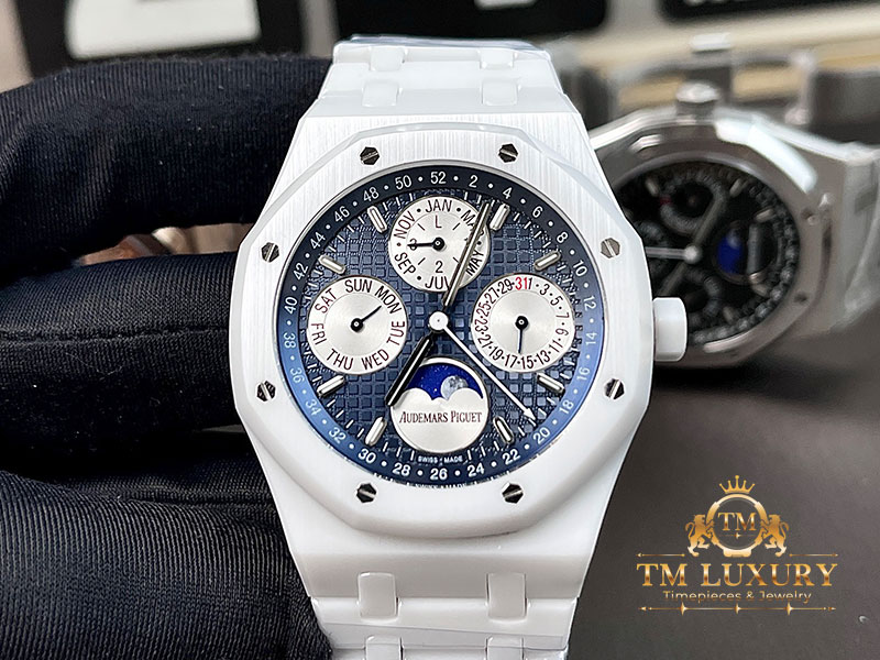 Đồng Hồ Audemars Piguet Royal Oak Perpetual Calendar White Ceramic 26579