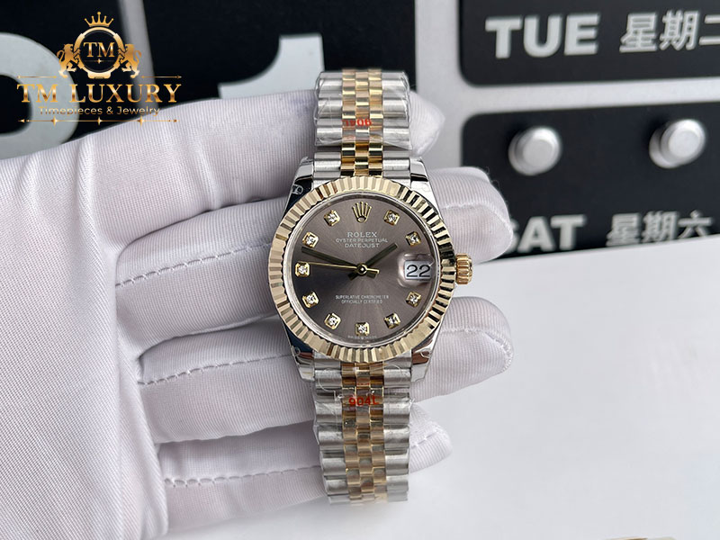 Đồng Hồ Rolex Date Just 278273 Mặt Số Xám 31 mm 