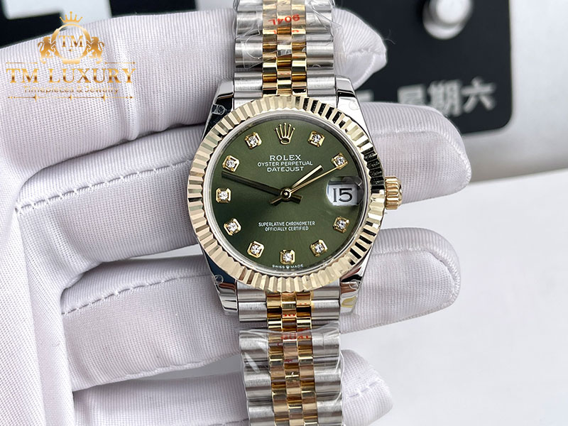 Đồng Hồ Rolex Datejust 278273 Mặt Xanh Lá  31 mm Nạm Kim Cương