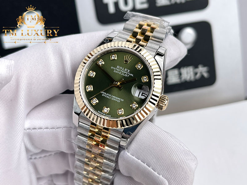 Đồng Hồ Rolex Datejust 278273 Mặt Xanh Lá  31 mm Nạm Kim Cương