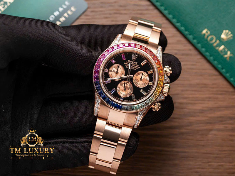 Rolex Daytona Rainbow Everose 116595RBOW Vàng Khối 18k