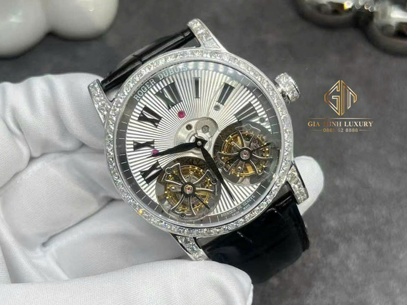 Đồng Hồ Roger Dubuis 2 Tourbillon Chế Tác Vàng Khối Kim Cương 